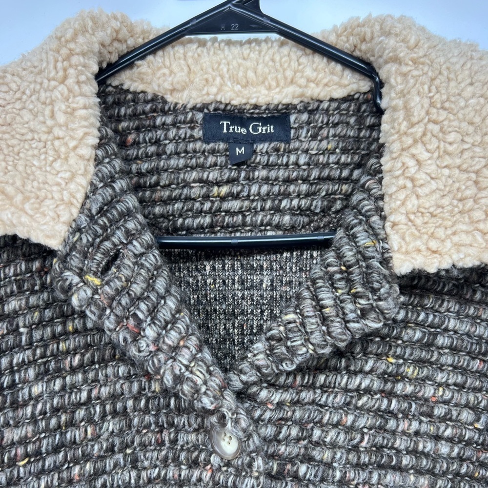 True Grit Sherpa Trim‎ Cardigan Size M - Picture 3 of 11